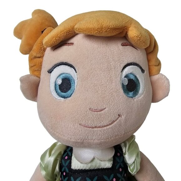 Disney Store Frozen Young Anna Plush Doll Green Dress Stuffed Toy Princess Girl - Picture 4 of 8